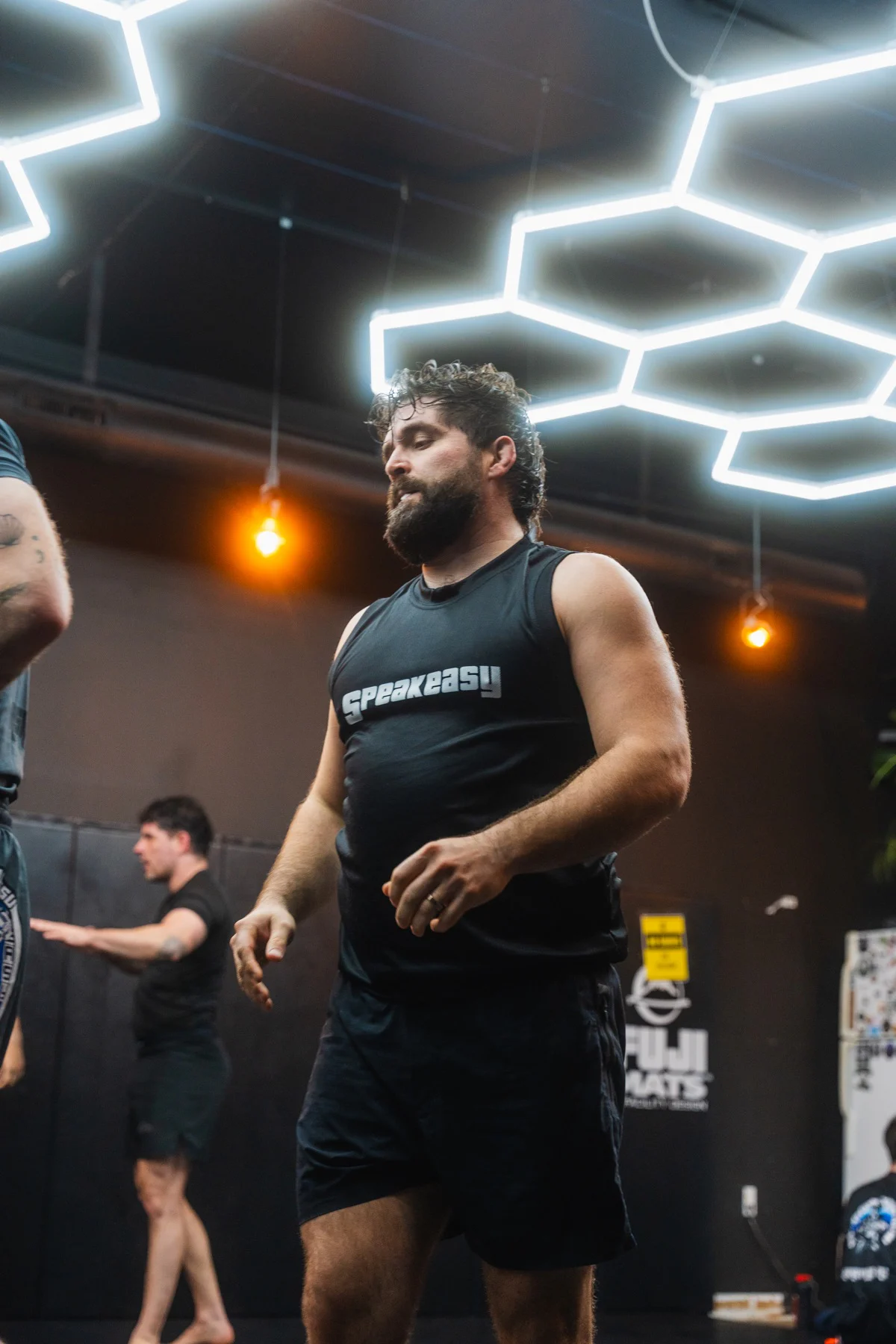 Athlete between rounds at Speak Easy