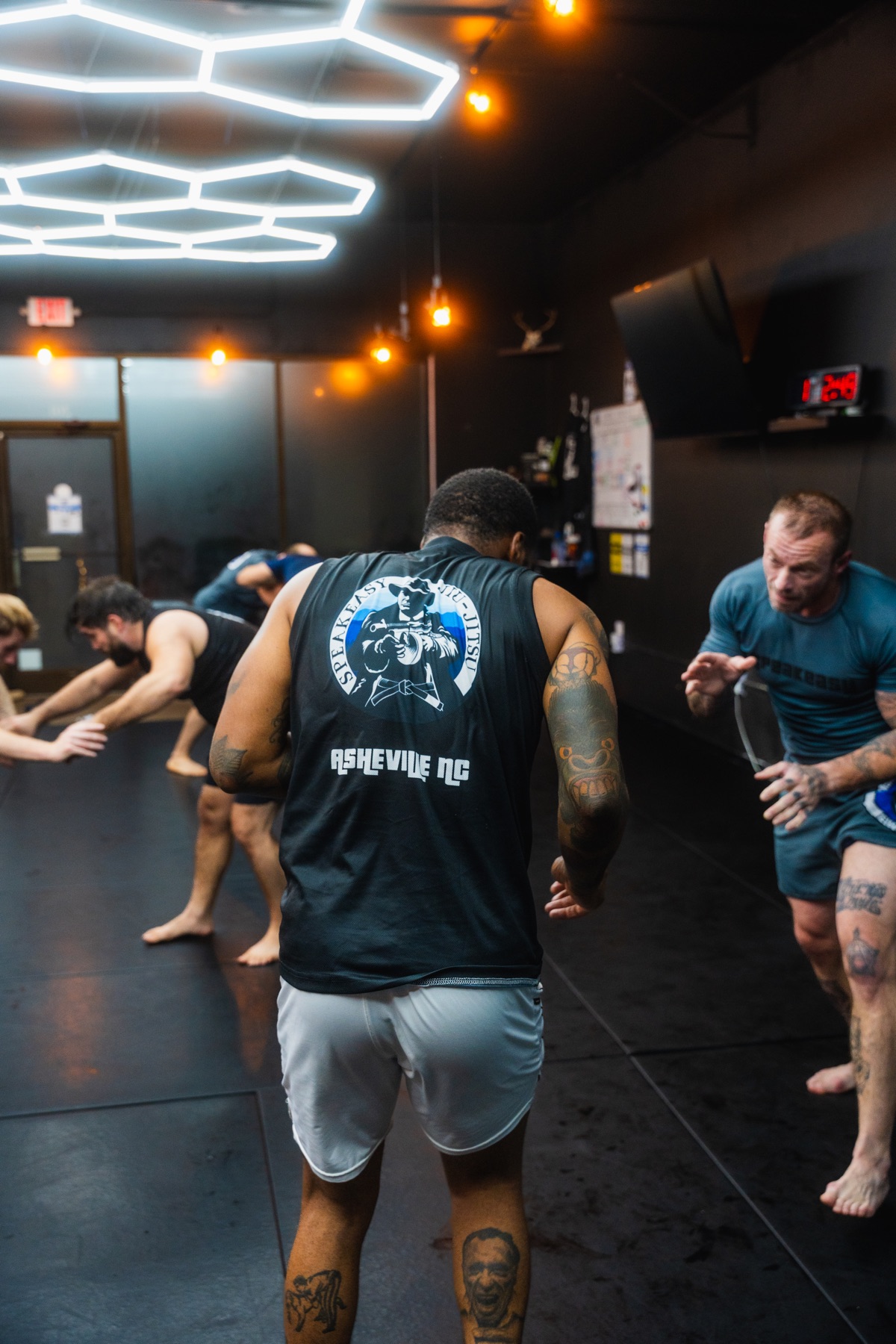 Students performing class drills